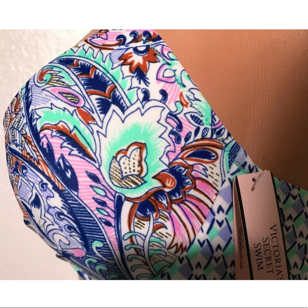 VS Blue Paisley The Fabulous Racerback Bikini Top - Picture 4 of 8